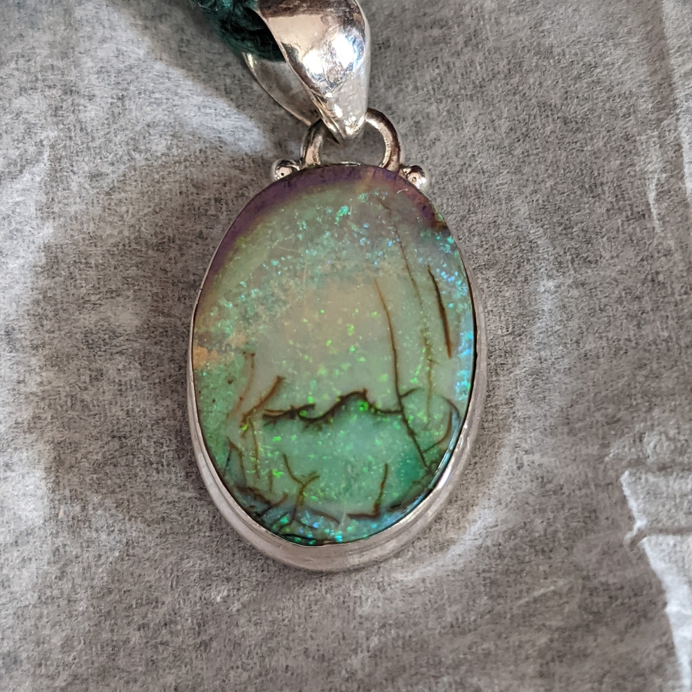 *SOLD* Sterling Opal .925 Silver Pendant - Picture 6 of 8